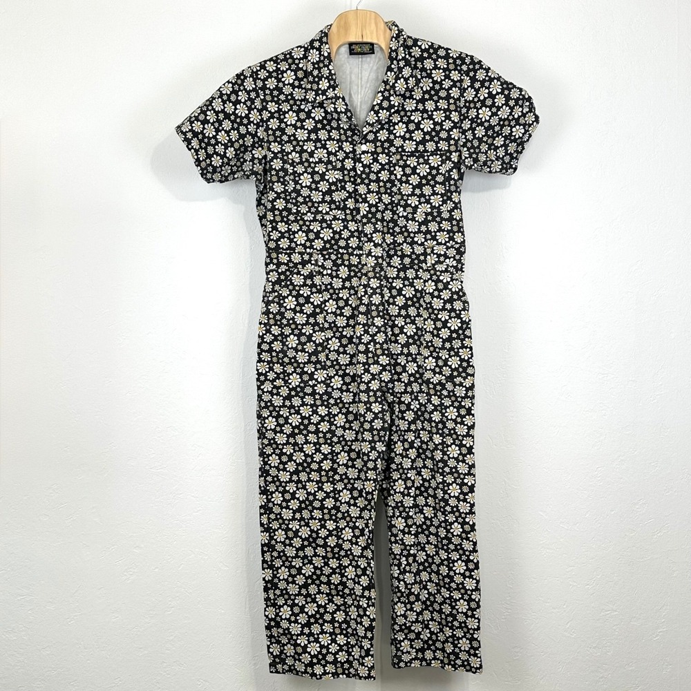 Big Bud Press Womens Lazy Daisy Jumpsuit 4XL Retro Ditsy Floral Utility Zip